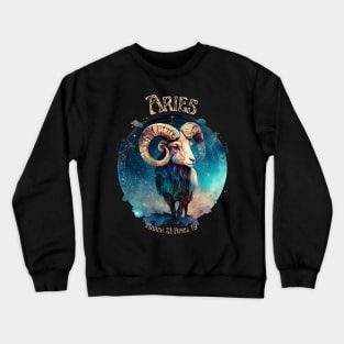 Retro Aries Zodiac Sign Crewneck Sweatshirt